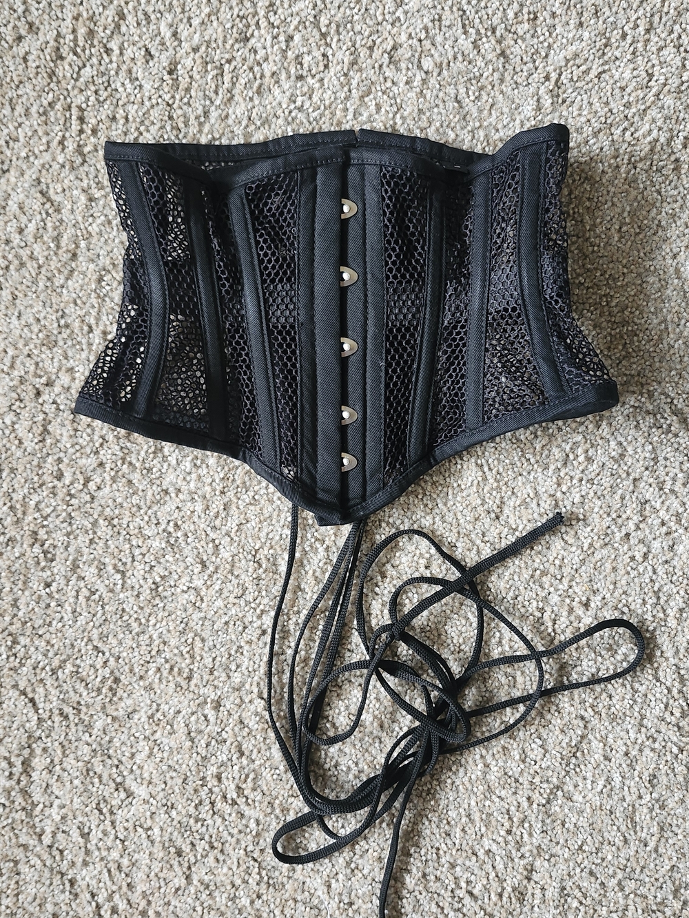 Black Lace Mesh Underbust Corset Waist Cincher